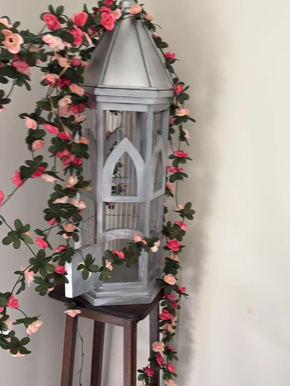 Vintage / antique French Dove release wooden bird cage cathedral style